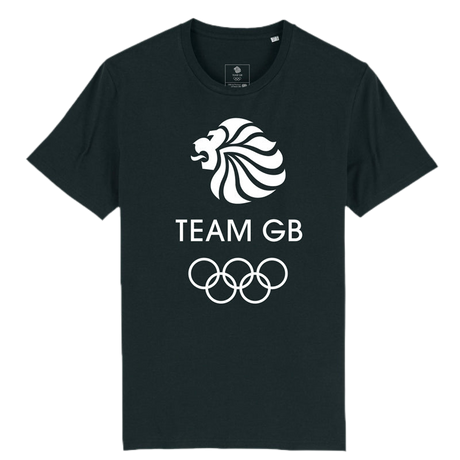 Team GB Olympic White Logo T-Shirt Men's - Black