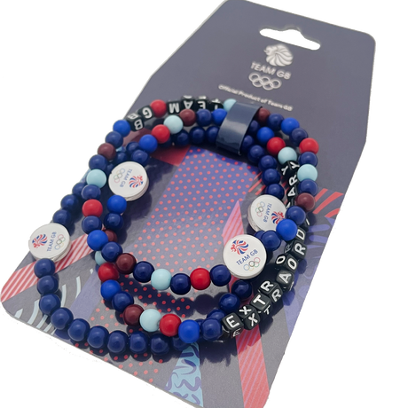 Team GB Friendship Blue Mix Bead Bracelets  - 3 Pack