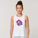 Team GB Abstract Lion Women's White Vest