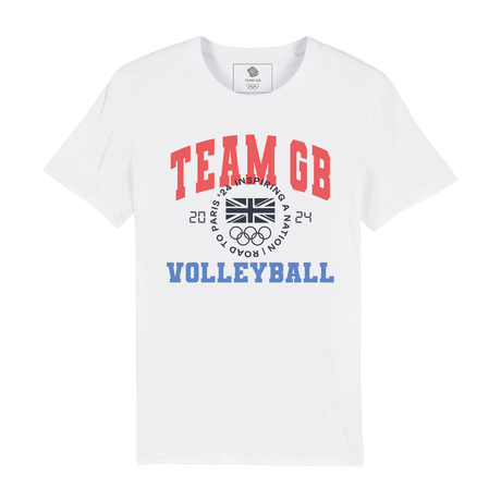 Team GB Varsity Volleyball White T-shirt