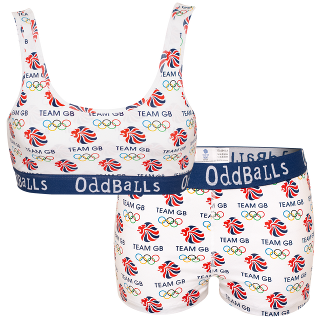 Oddballs Women's Bralette and Boxer set - White