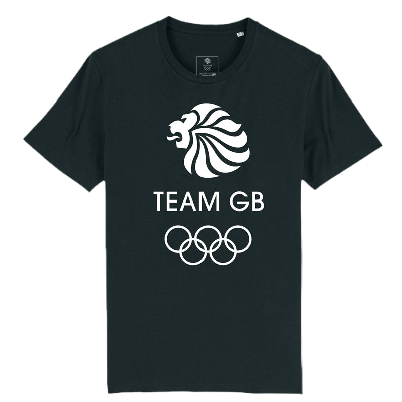 Team GB Olympic White Logo T-Shirt Men's - Black