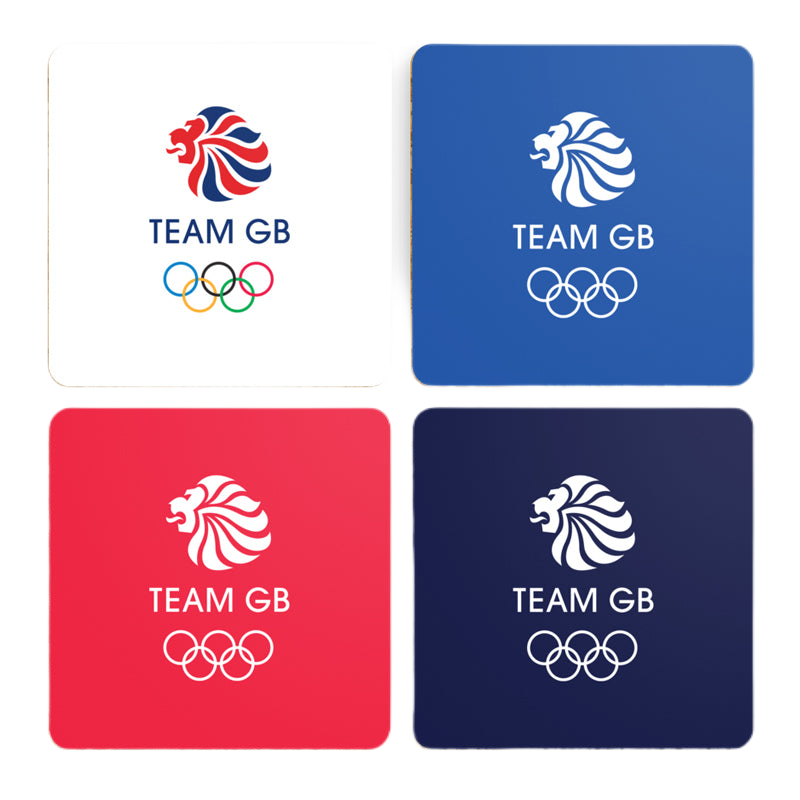 Team GB Lion Head Logo Coaster Set x 4