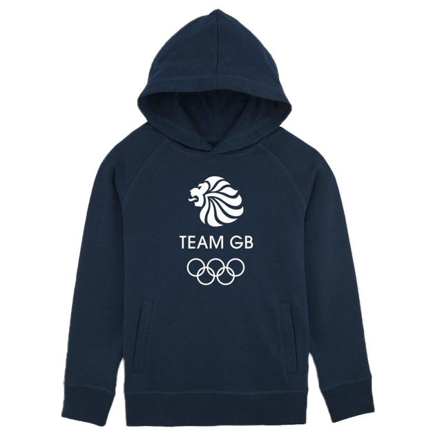 Team GB Olympic White Logo Hoodie Kids - Navy