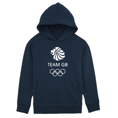 Team GB Olympic White Logo Hoodie Kids - Navy