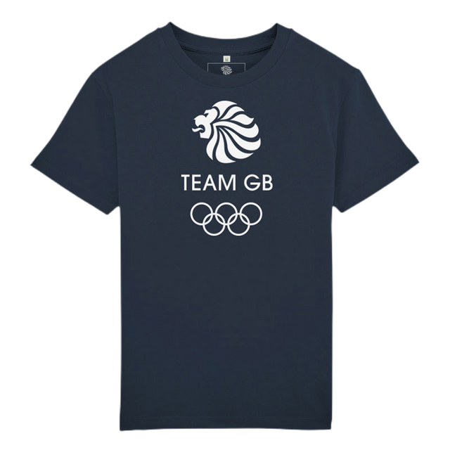 Team GB Olympic White Logo T-Shirt Kid's - Navy