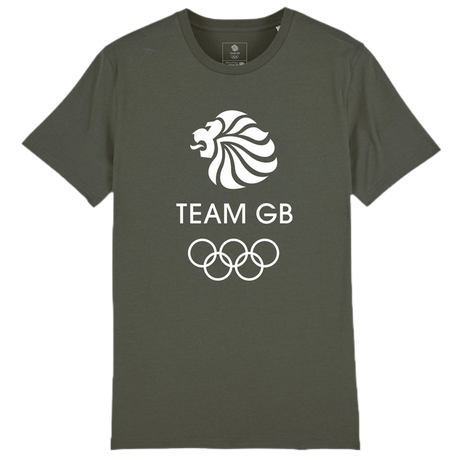 Team GB Olympic White Logo T-Shirt Men's - Khaki