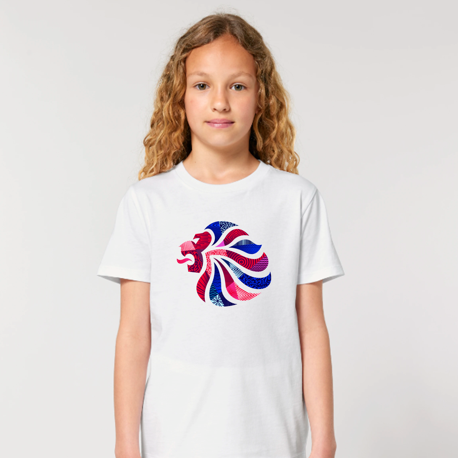 Team Gb Abstract Lion Kid's Printed White T-shirt – Team Gb Shop