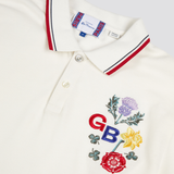 Ben Sherman Team GB Floral Embroidered Polo Ivory