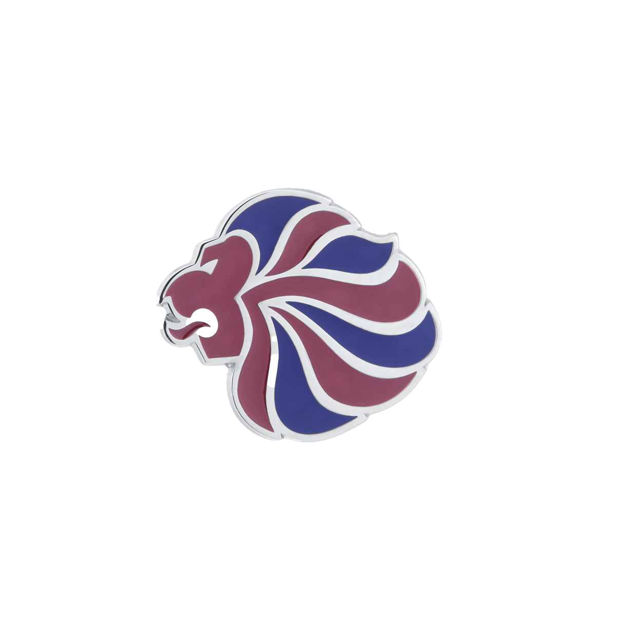 Sterling Silver Blue and Red Enamel Pin