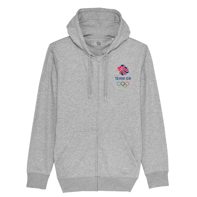 Team GB Small Icon Heather Grey Zip Hoodie