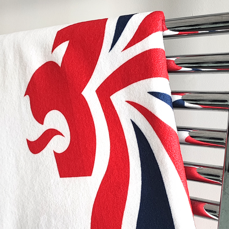 Team GB White Lion Logo Beach Towel