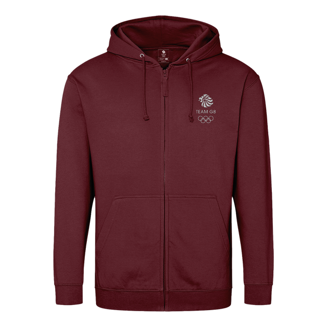 Team GB Manoir Burgundy Zip Hoodie