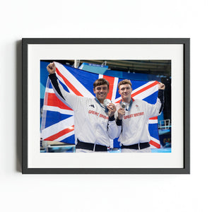 Team GB Paris Art Print "Tom Daley and Noah Williams - 10m Synchronised Completing the Set"