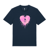 Team GB Girls Heart Graffiti Print T-Shirt Navy