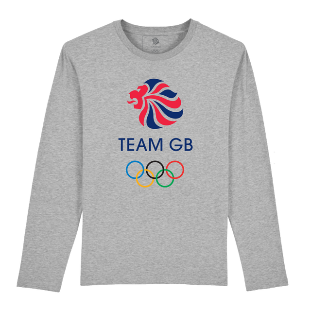 Team GB Icon Long Sleeve Heather Grey T-shirt