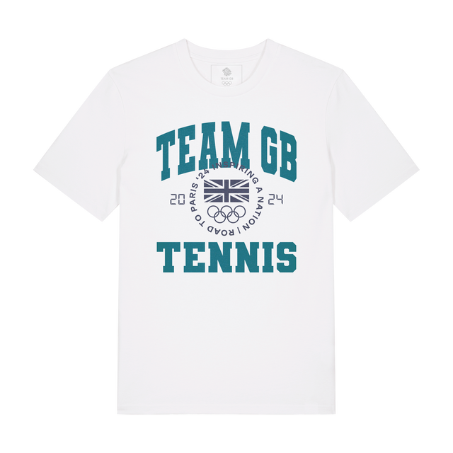 Team GB Tennis Varsity White T-Shirt