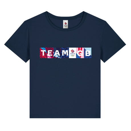 Team GB Montmartre Women's Navy Printed T-Shirt