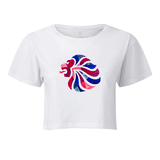 Team GB Abstract Lion Women's White Crop Top