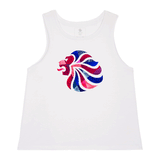 Team GB Abstract Lion Women's White Vest