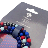 Team GB Friendship Blue Mix Bead Bracelets - 3 Pack