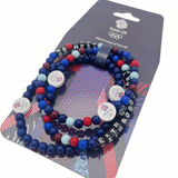 Team GB Friendship Blue Mix Bead Bracelets - 3 Pack