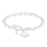 Team GB Sterling Silver Toggle Bracelet with Lion Charm