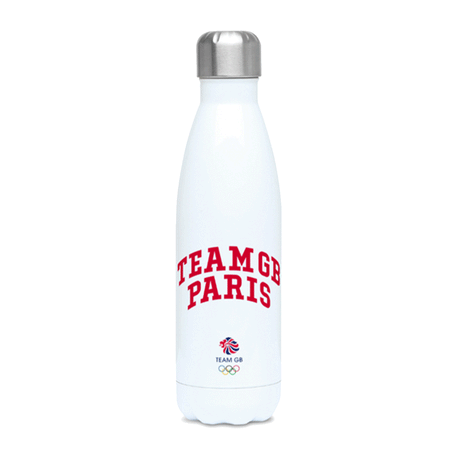 Team GB Varsity Logo Water Bottle White