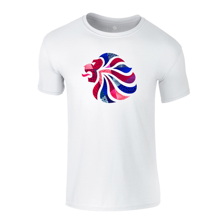Team GB White Abstract Lion Children's T-shirt