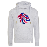 Team GB Abstract Lion Cross Neck Hoodie Grey