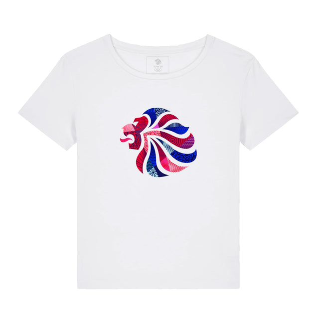 Team GB Abstract Lion Women's T-Shirt White