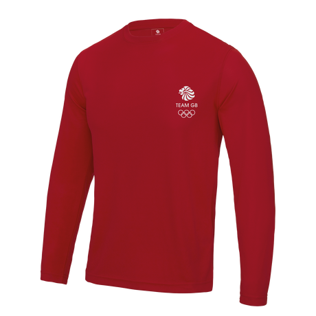 Team GB Active Men's Long Sleeve Red T-shirt