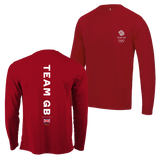 Team GB Active Men's Long Sleeve Red T-shirt