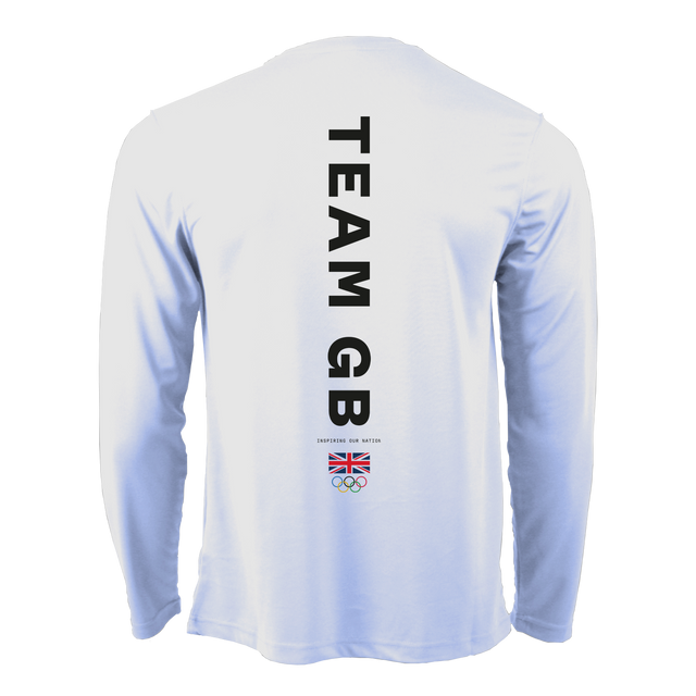 Team GB Active Men's Long Sleeve White T-shirt