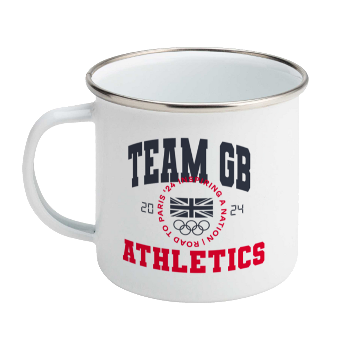 Team GB Athletics Varsity Logo Enamel Mug White