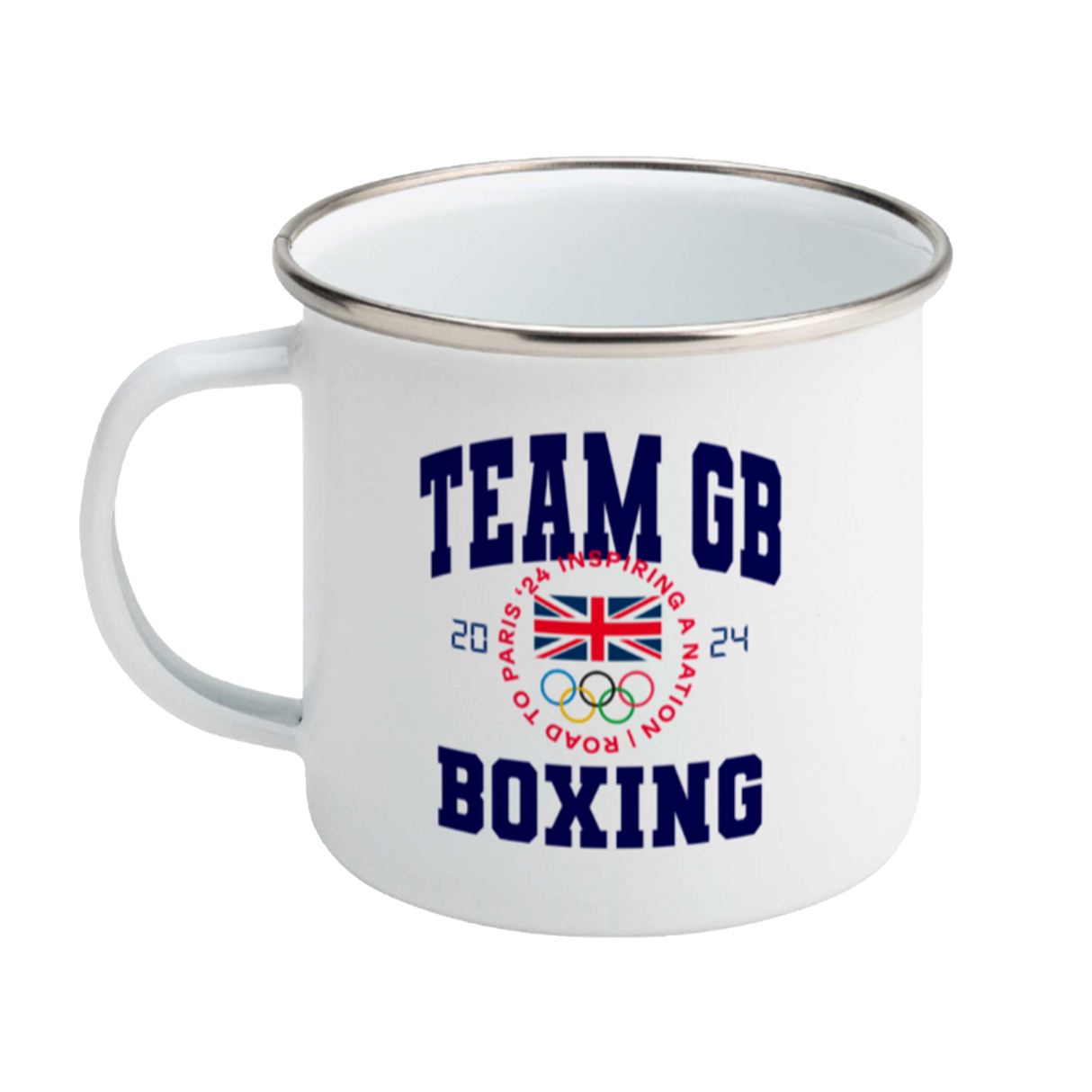 Team GB Boxing Enamel Mug White