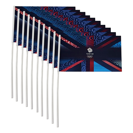 Team GB Supporters Union Jack Handwaver Flag x 10 Pack