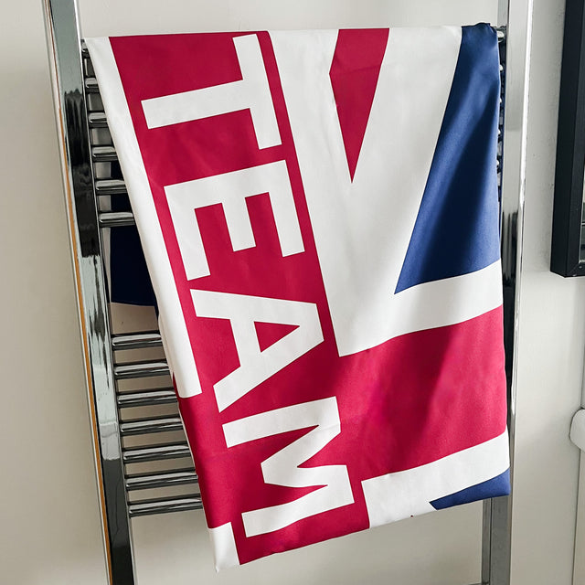 Team GB Union Jack Script Microfiber Towel