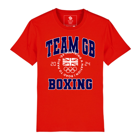 Team GB Varsity Boxing Bright Red T-Shirt 