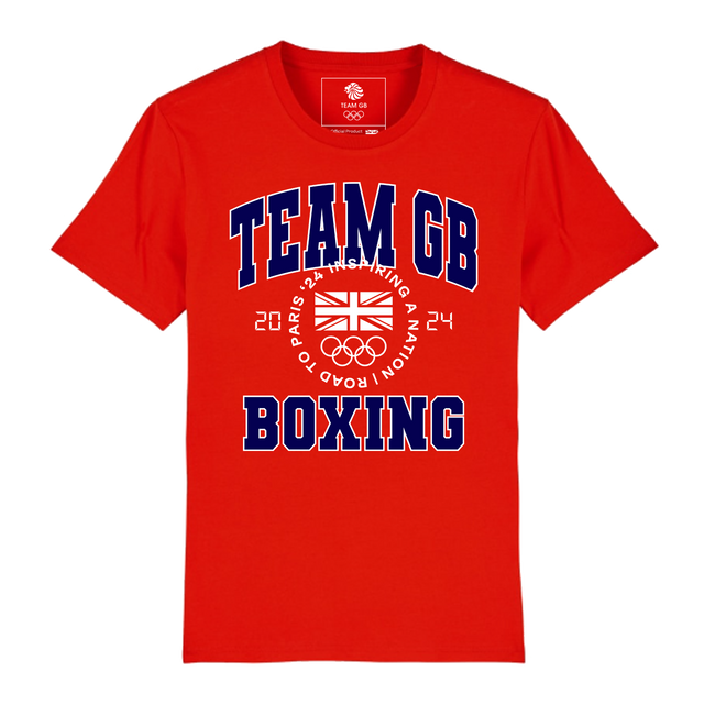 Team GB Varsity Boxing Bright Red T-Shirt 