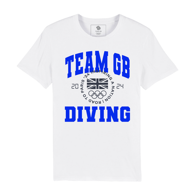 Team GB Diving Varsity White T-Shirt
