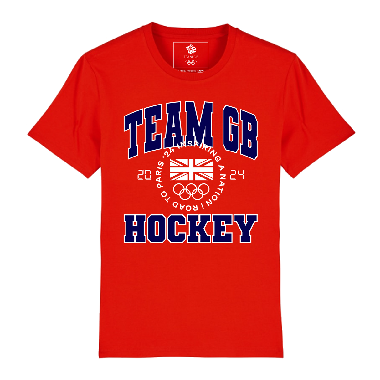 Team GB Varsity Hockey Bright Red T-Shirt