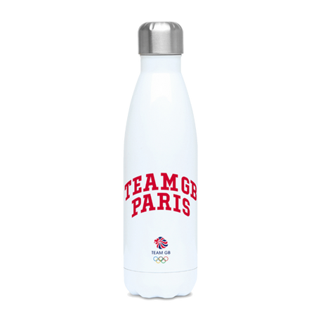 Team GB Varsity Logo Water Bottle White