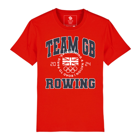 Team GB Varsity Rowing Bright Red T-Shirt
