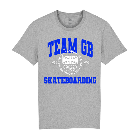 Team GB Varsity Skateboarding Grey T-shirt