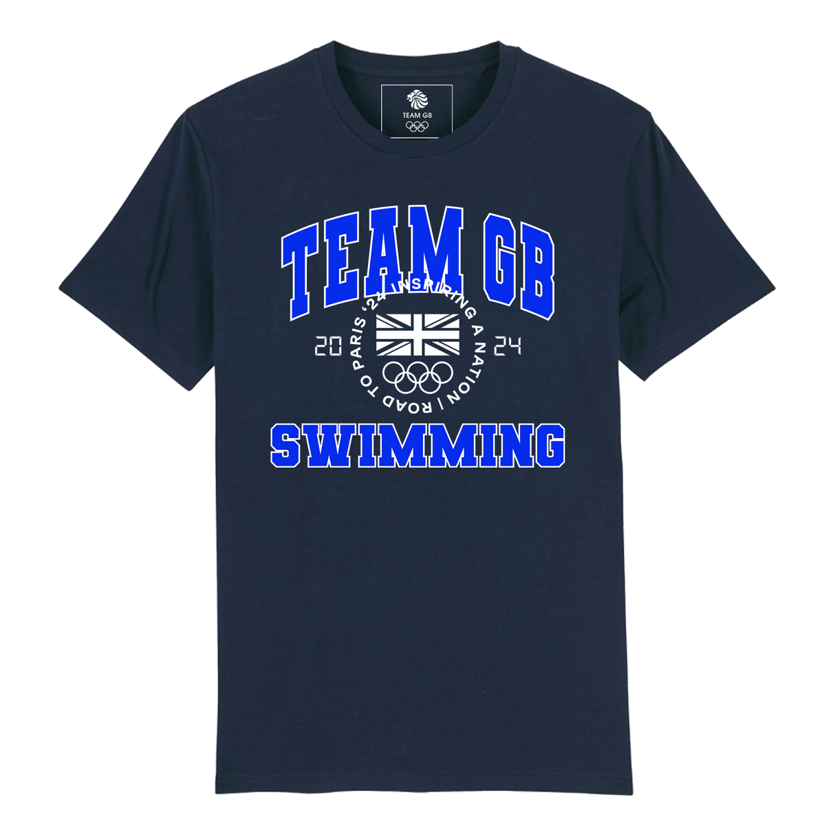 Team GB Varsity Swimming Navy Blue Print T-shirt
