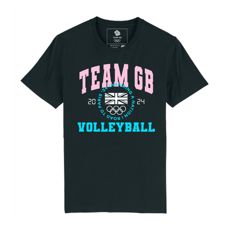 Team GB Varsity Volleyball Black T-shirt