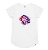 Team GB Abstract Lion Head Women's Scoop Neck T-Shirt White