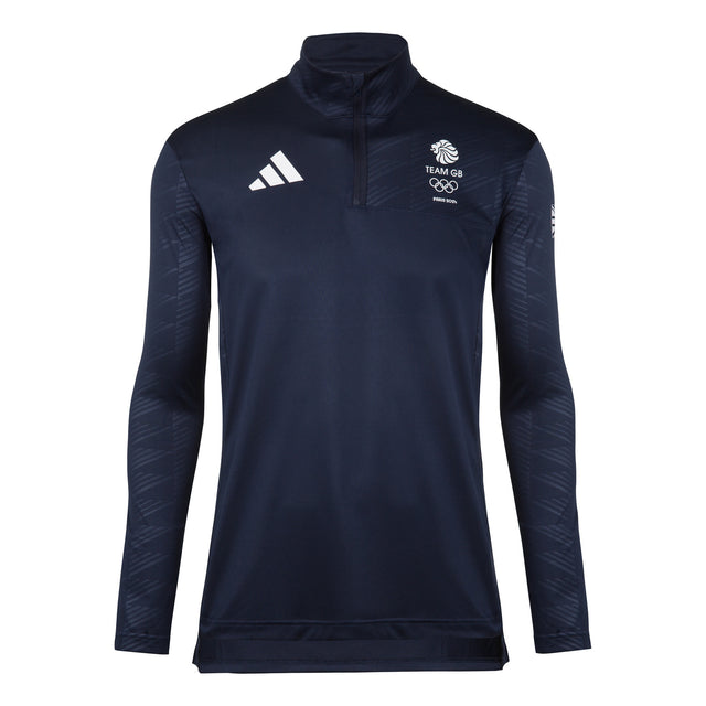 adidas Team GB Men's 1/2 Zip Long Sleeve Top