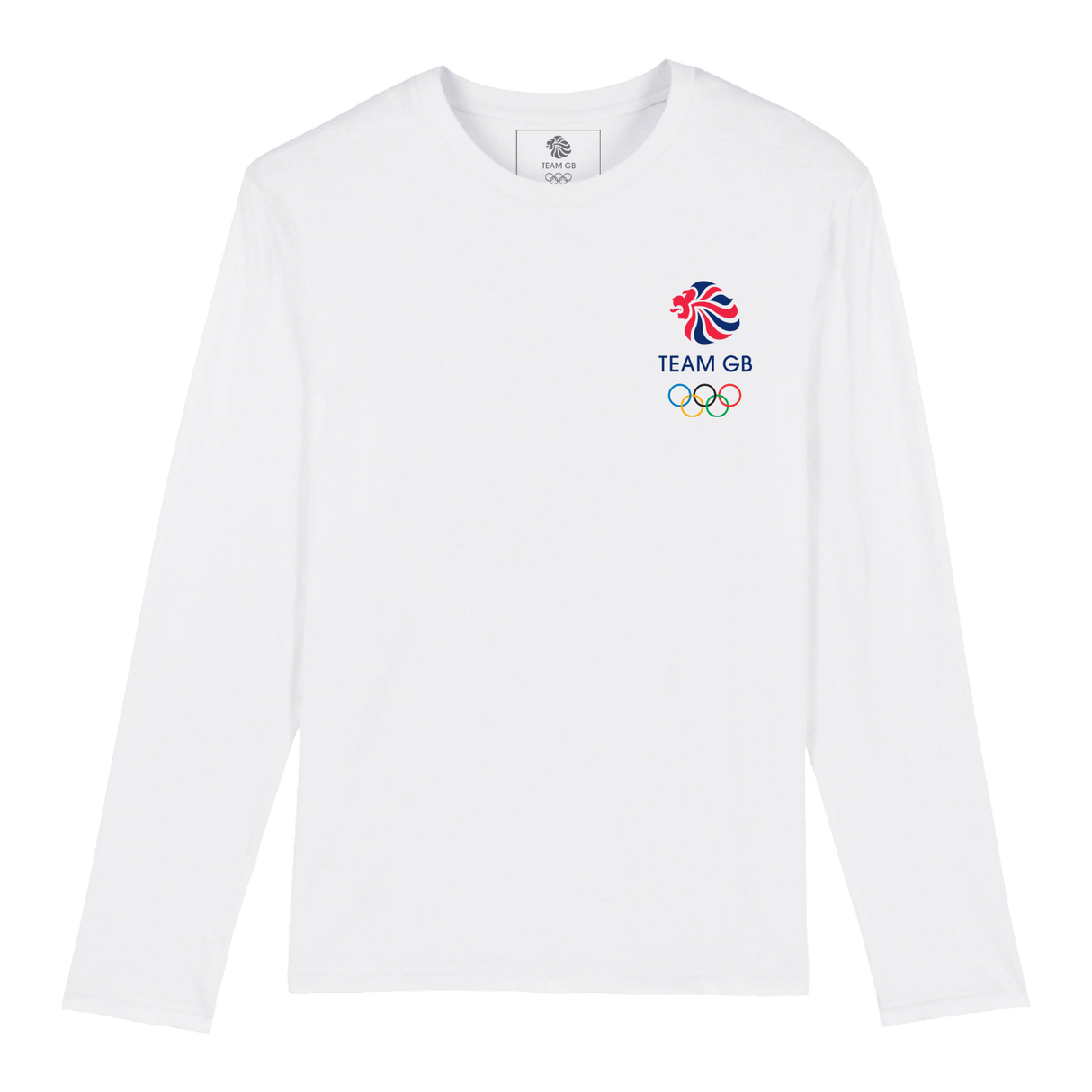 Team GB Small Colour Logo Long Sleeve White T-shirt